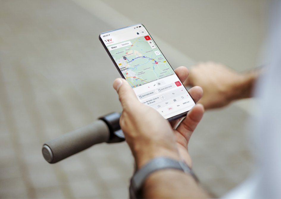 Lokalizator GPS pojazdów elektrycznych UTO. Lokalizację swojego pojazdu widzisz na interaktywnej mapie w aplikacji mobilne